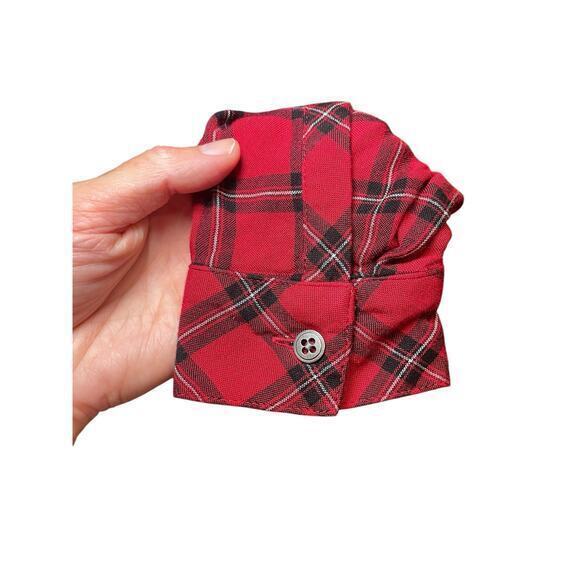 J.Jill Red & Black Tartan Plaid A-Line Tunic Long Button Down Collared Shirt XS - Picture 14 of 17